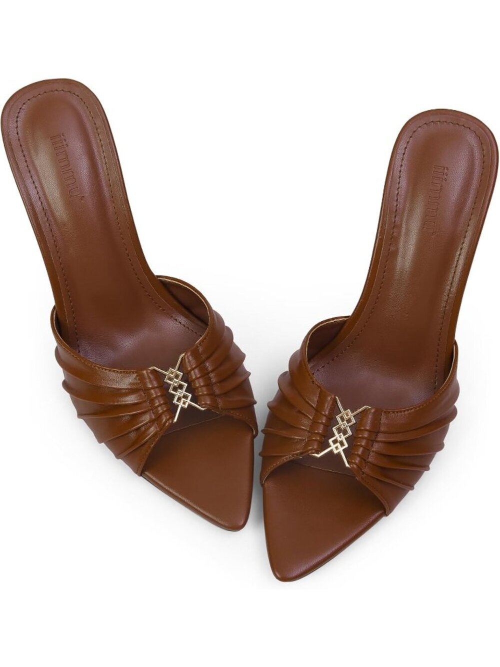 Women's Brown Faux Leather Pointed Toe Stylish Elegant Comfortable High Heel